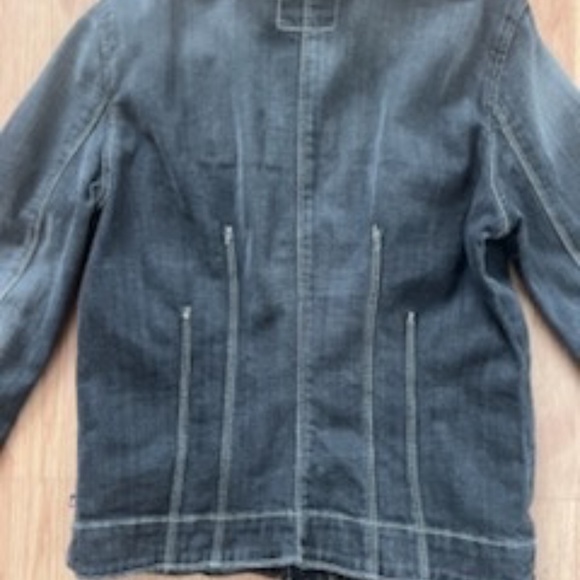 Ralph Lauren Womens Polo Jeans Jacket Jamie Vintage Distressed Black L - Picture 7 of 11